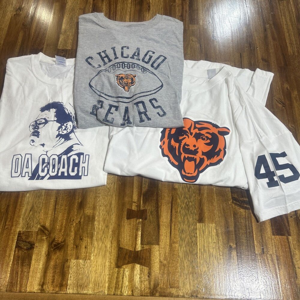 Chicago Bears T-shirt Lot of 3 Men's Size 3XL NFL Mike Ditka White Fenick #45
